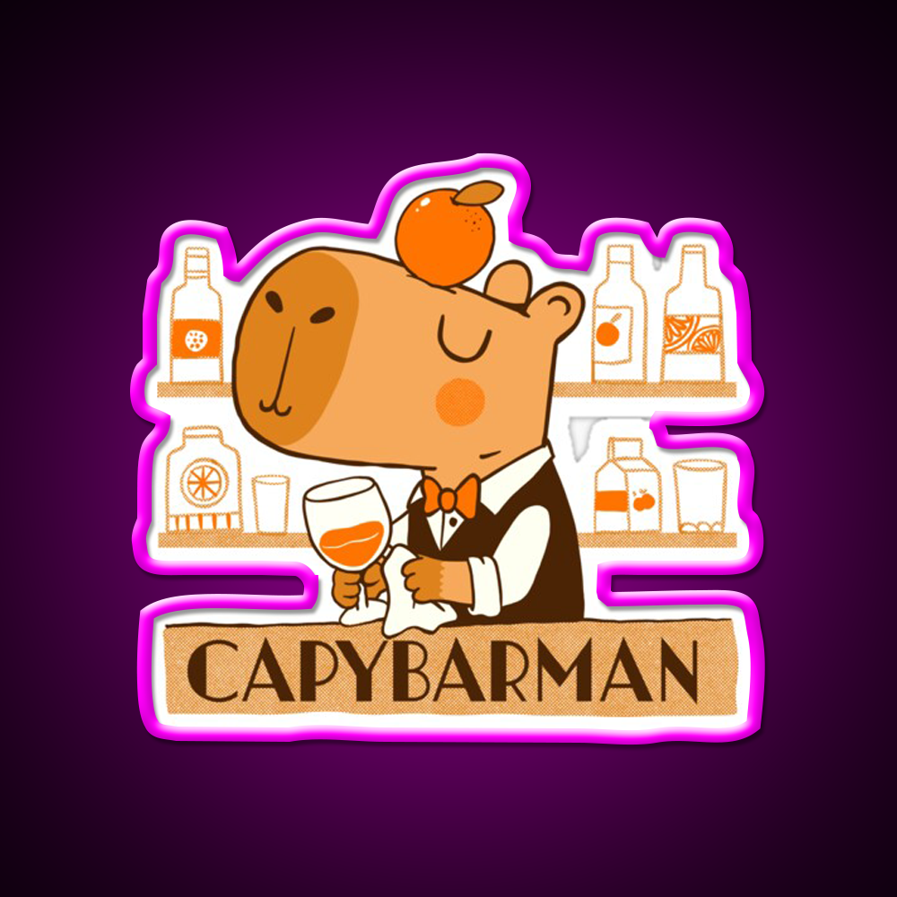 Capybarman Man Cave Bar Led Neon Sign Rgb Color