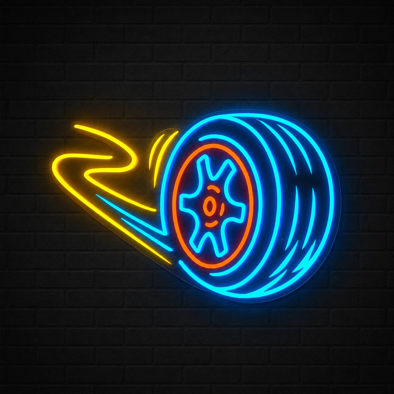 Car Wheel Vintage LED Neon Sign high-converting product image