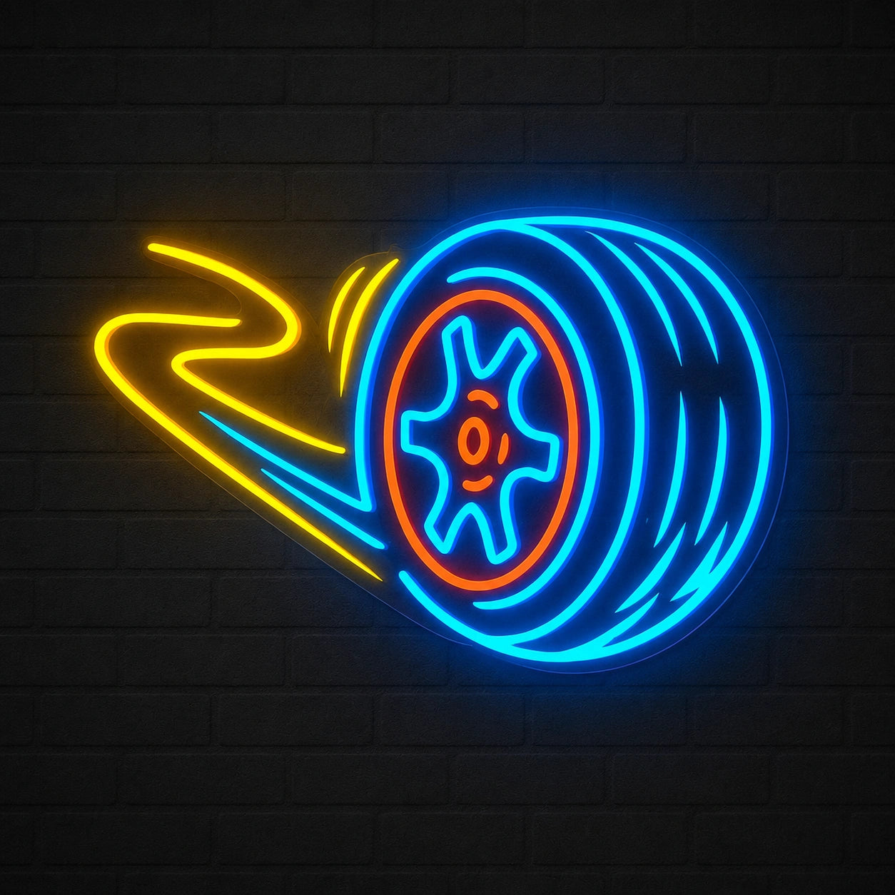 Car Wheel Vintage LED Neon Sign main product image