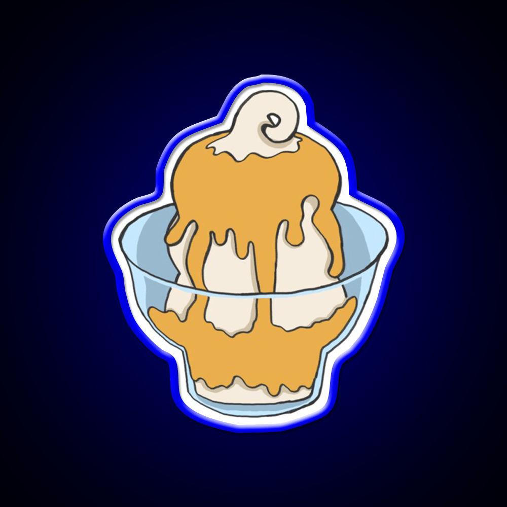 Caramel Sundae Fast Food Led Neon Sign For Burger Place Rgb Color - Shineneon