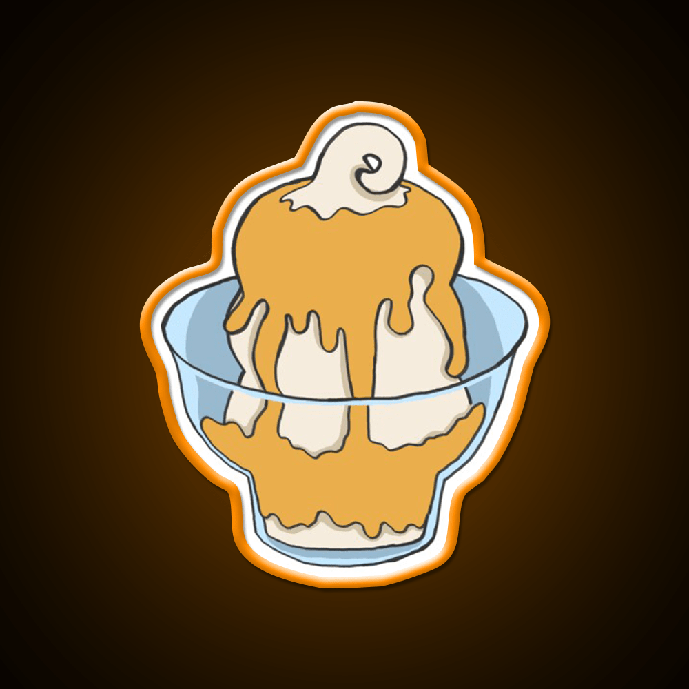 Caramel Sundae Fast Food Led Neon Sign For Burger Place Rgb Color - Shineneon