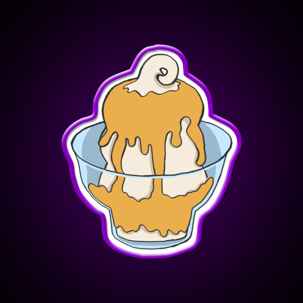 Caramel Sundae Snack Food Led Neon Sign Rgb Color