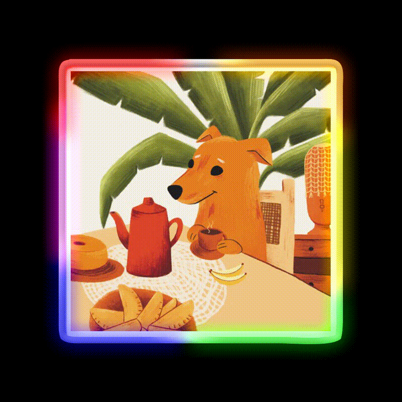Caramelo Dog Brazil Latin Cafe Led Neon Sign Espresso Bar Art Rgb Color