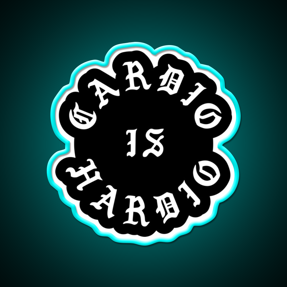 Cardio Is Hardio Gym Fitness Led Neon Sign Rgb Color - Size and dimension reference