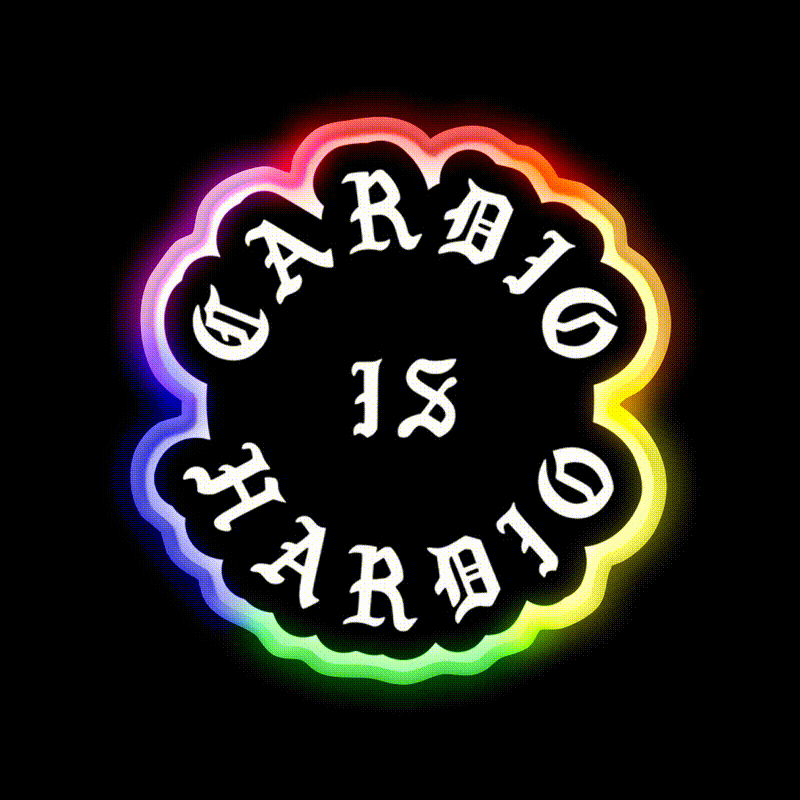 Cardio Is Hardio Gym Fitness Led Neon Sign Rgb Color - LED neon sign close-up detail