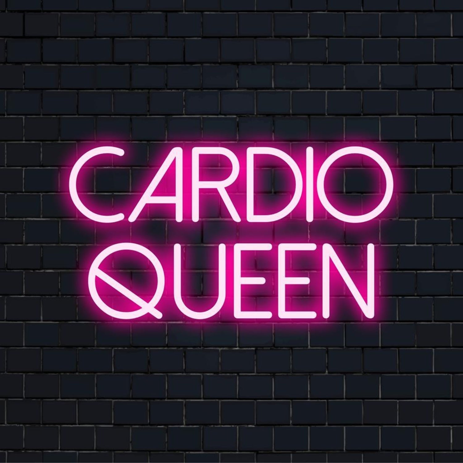 Cardio Queen Led Neon Sign Pink Glow Gym Wall Art Fitness Studio | Shineneon