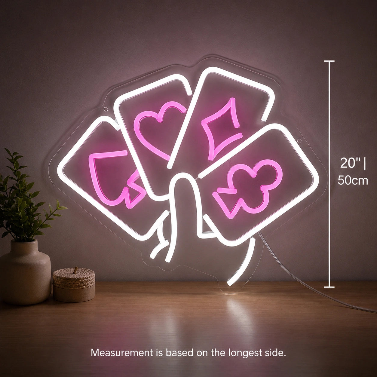 Cards And Ribbon Neon Sign LED Neon Sign size image