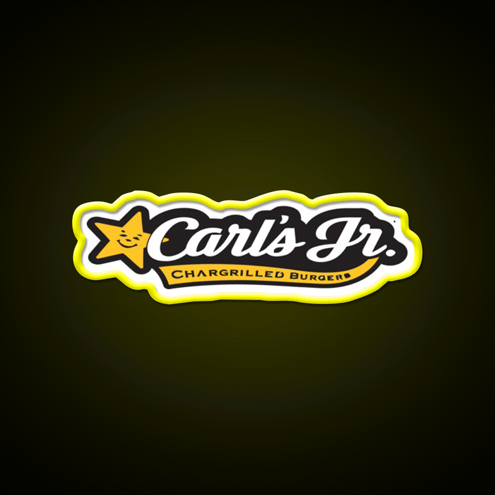 Carls Jr Fast Food Led Neon Sign For Burger Place Rgb Color - Custom LED neon sign front view
