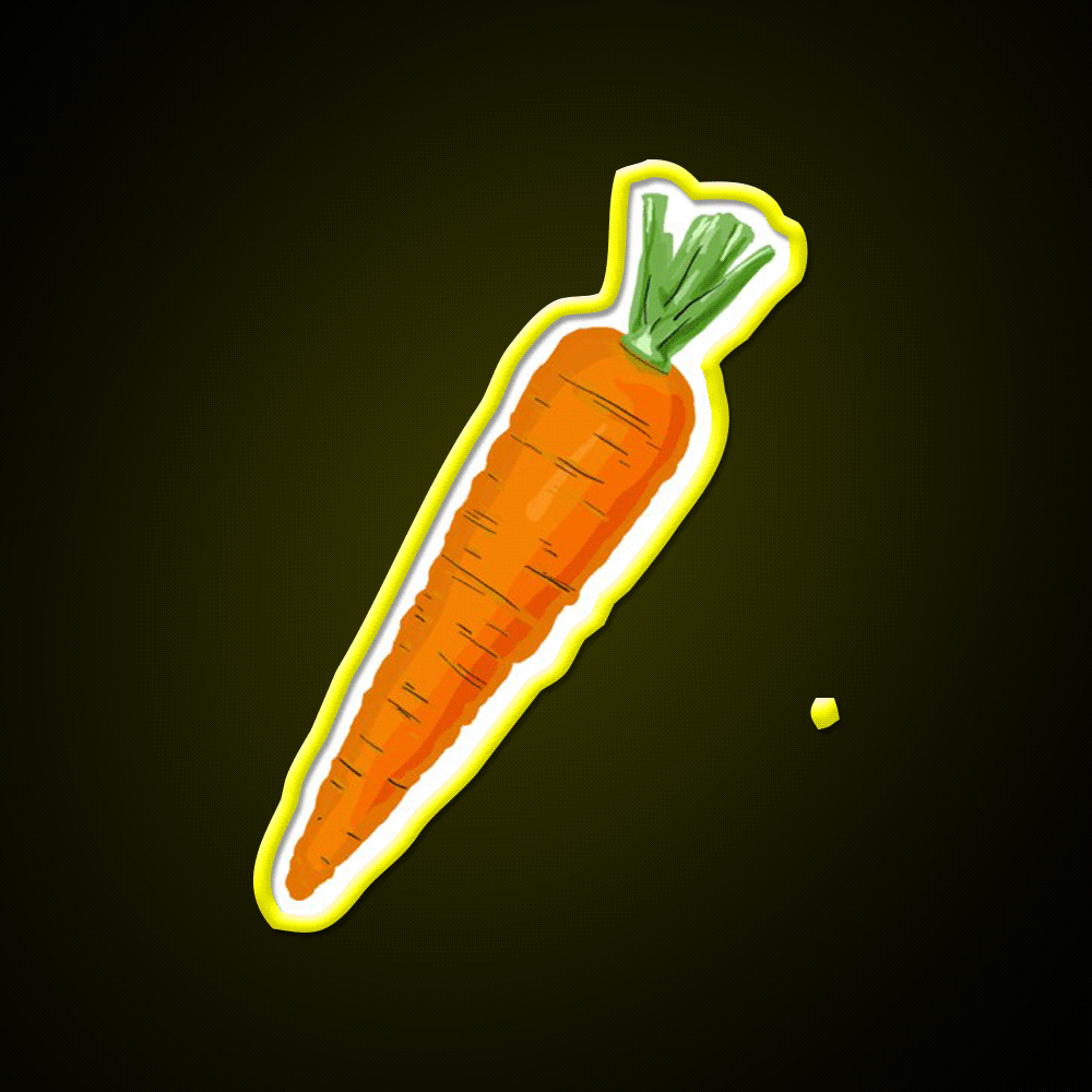 Carrot Snack Food Led Neon Sign Rgb Color - Custom LED neon sign front view