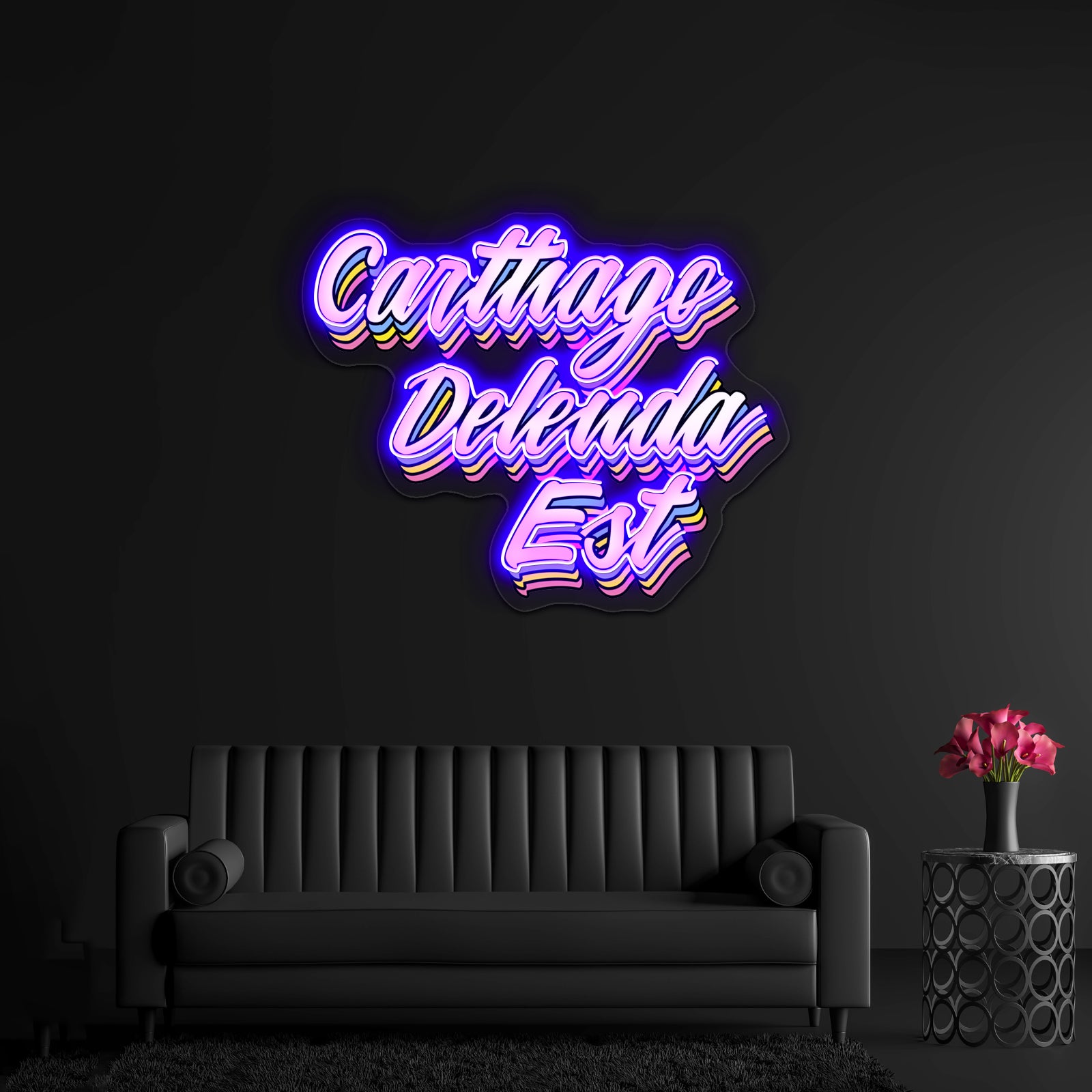 Carthago Delenda Est Pop Latin Artwork Business Neon Sign