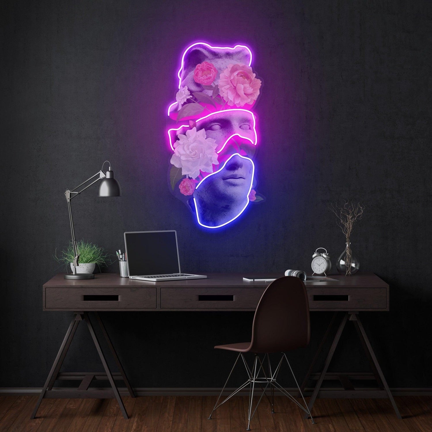Cartoon Bartender With Top Hat Uv Printed Led Neon Sign For Home Office Decor | Shineneon
