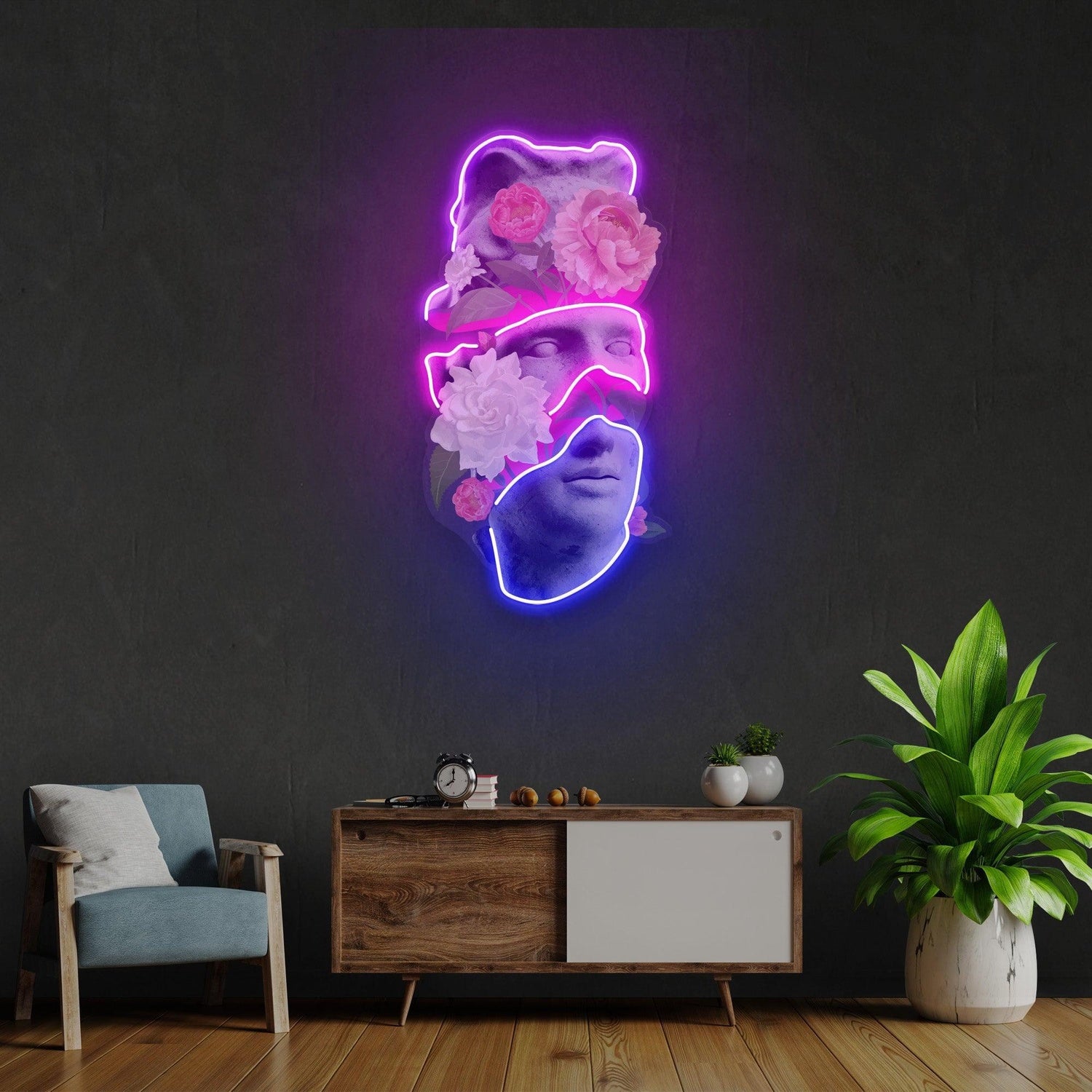 Cartoon Bartender With Top Hat Uv Printed Led Neon Sign For Home Office Decor | Shineneon