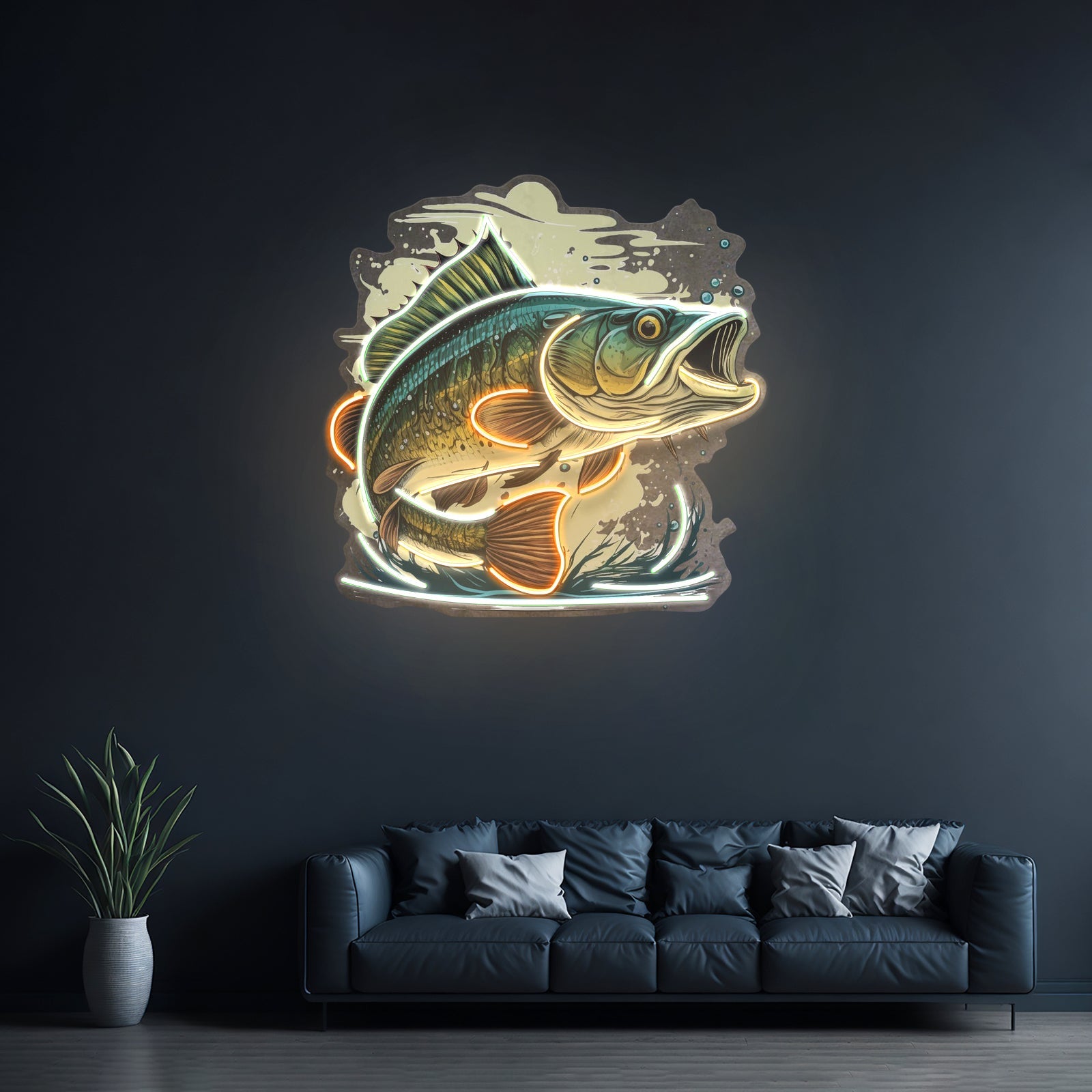 Cartoon Big Sea Bass Led Neon Sign Light Custom Led Signs - Shineneon