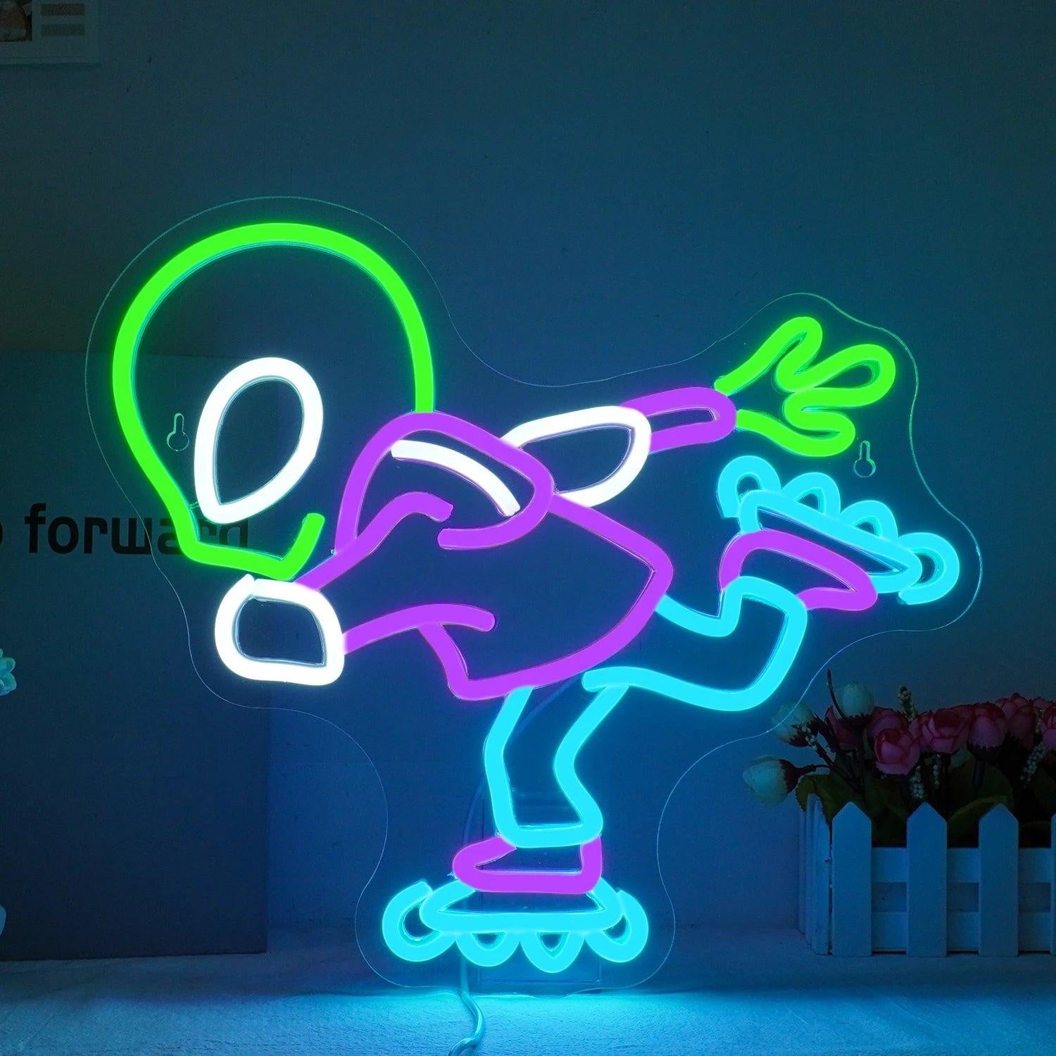 Cartoon Leprechaun Green-Yellow Led Neon Sign For St Patricks Indoor Decor | Shineneon