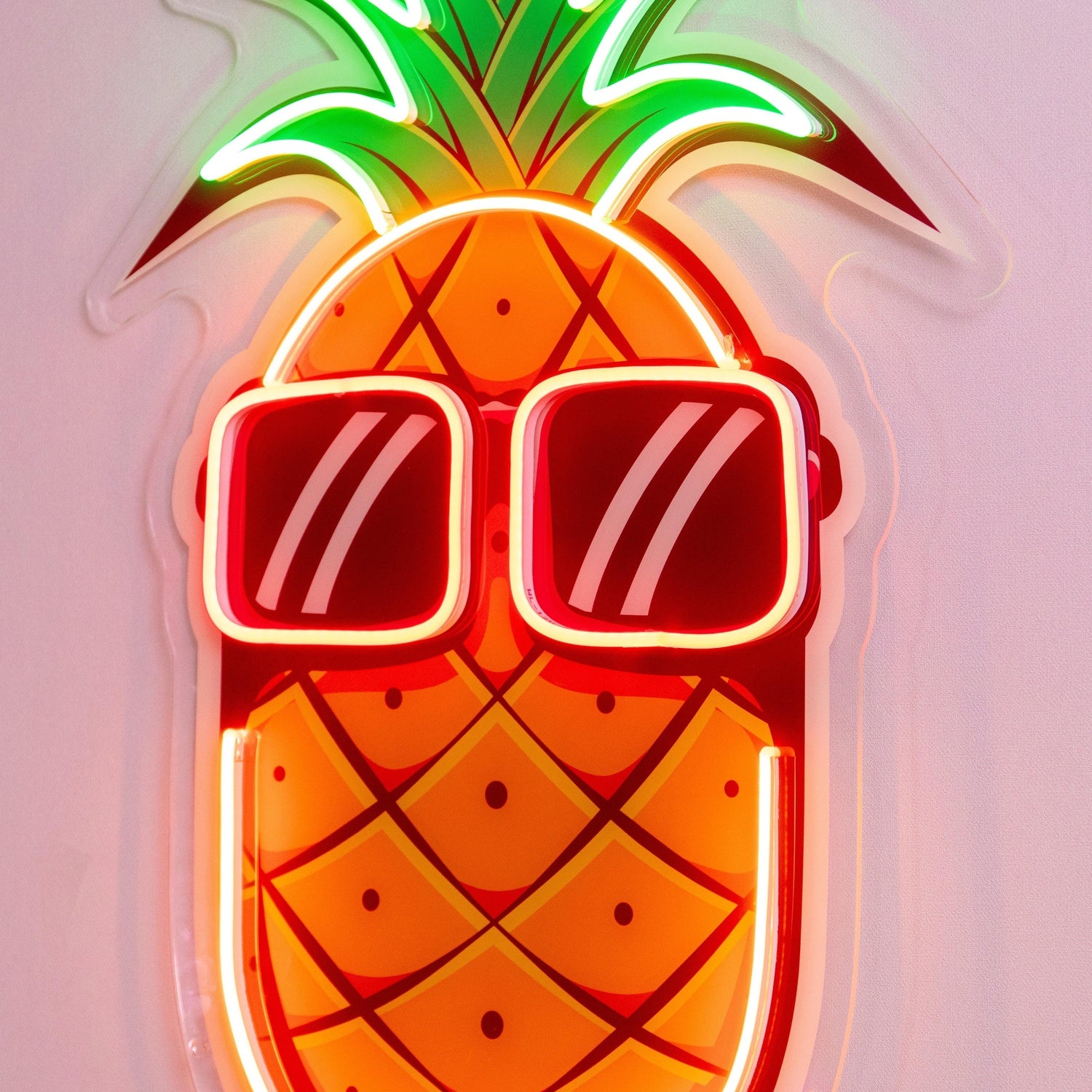 Cartoon Pineapple With Sunglasses Uv Printed Led Neon Sign For Home Cafe Bar Decor | Shineneon