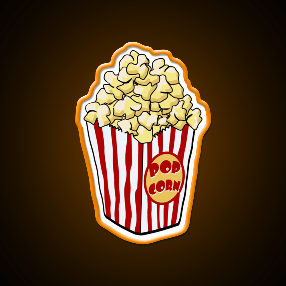 Cartoon Popcorn Bag Snack Food Led Neon Sign Rgb Color - Shineneon