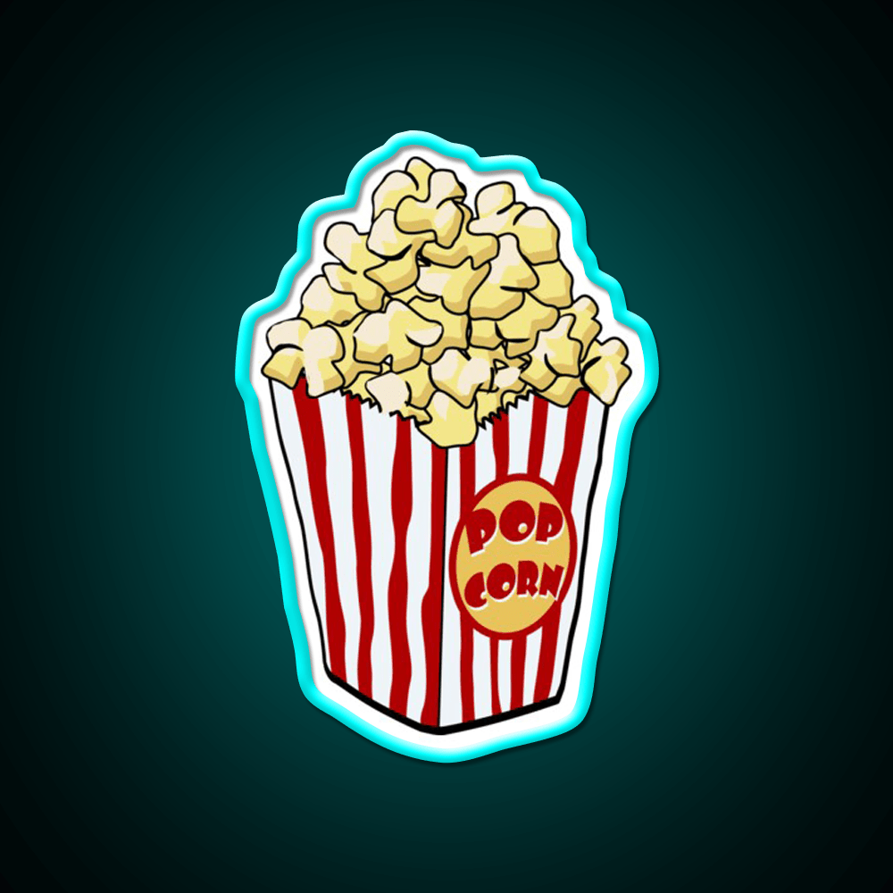 Cartoon Popcorn Bag Snack Food Led Neon Sign Rgb Color - Shineneon