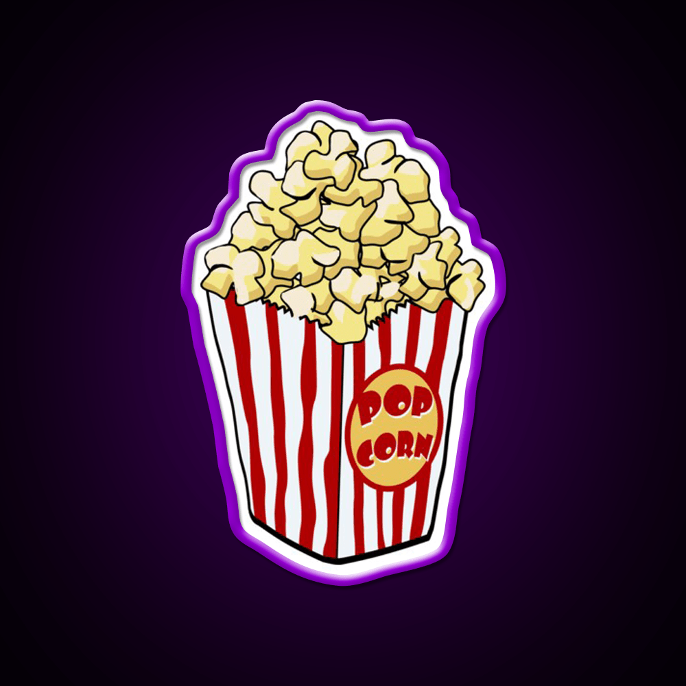 Cartoon Popcorn Bag Snack Food Led Neon Sign Rgb Color - Shineneon