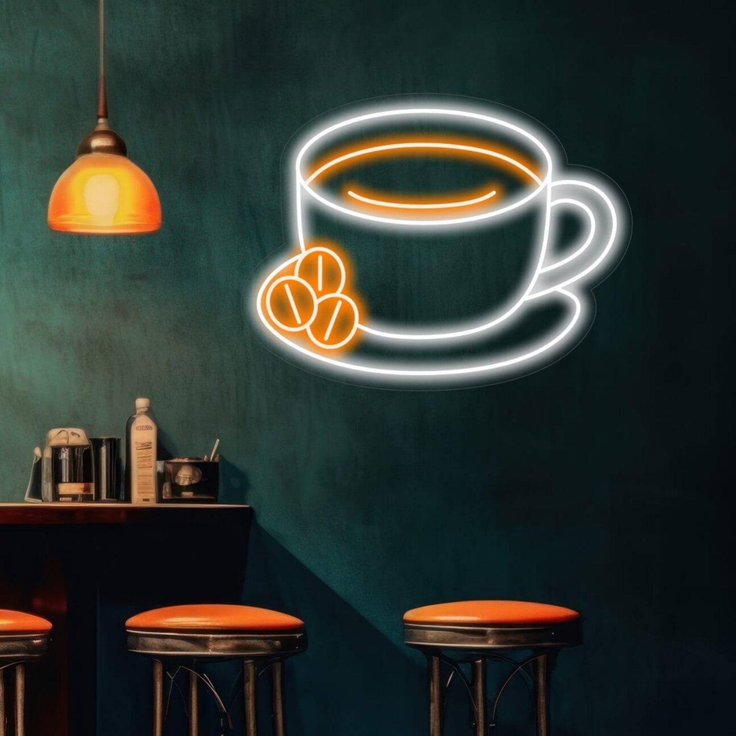 Cup On A Dish With Coffee Neon Sign | Shineneon