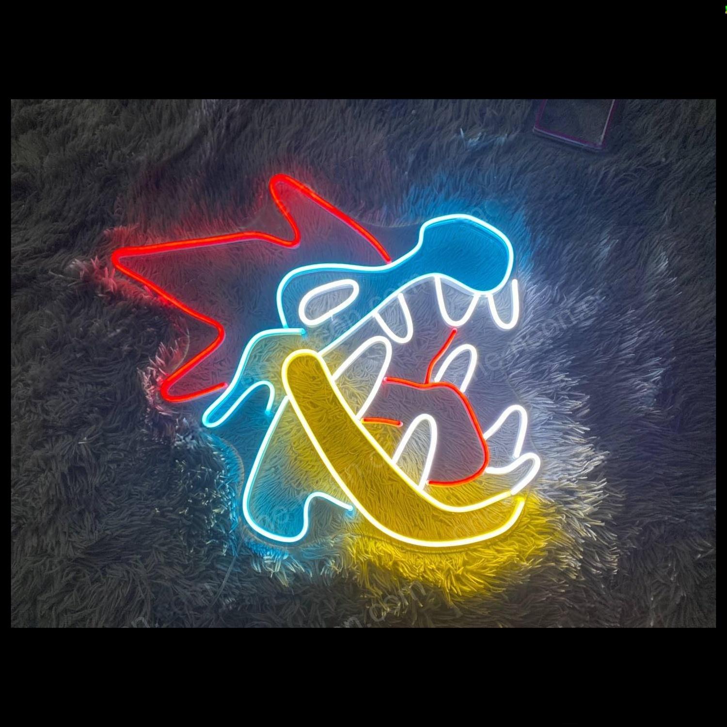 Cartoon Shark Red Blue Yellow Led Neon Sign For Trendy Indoor Wall Decor | Shineneon