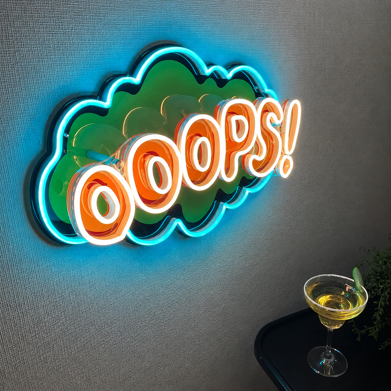 Cartoon Speech Bubble Ooops LED Neon Sign - 01 Original Product Image