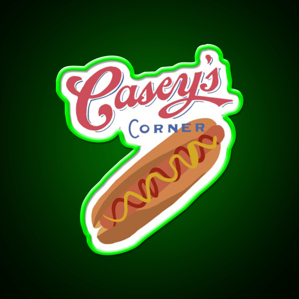 Caseys Corner Fast Food Led Neon Sign For Burger Place Rgb Color - Shineneon