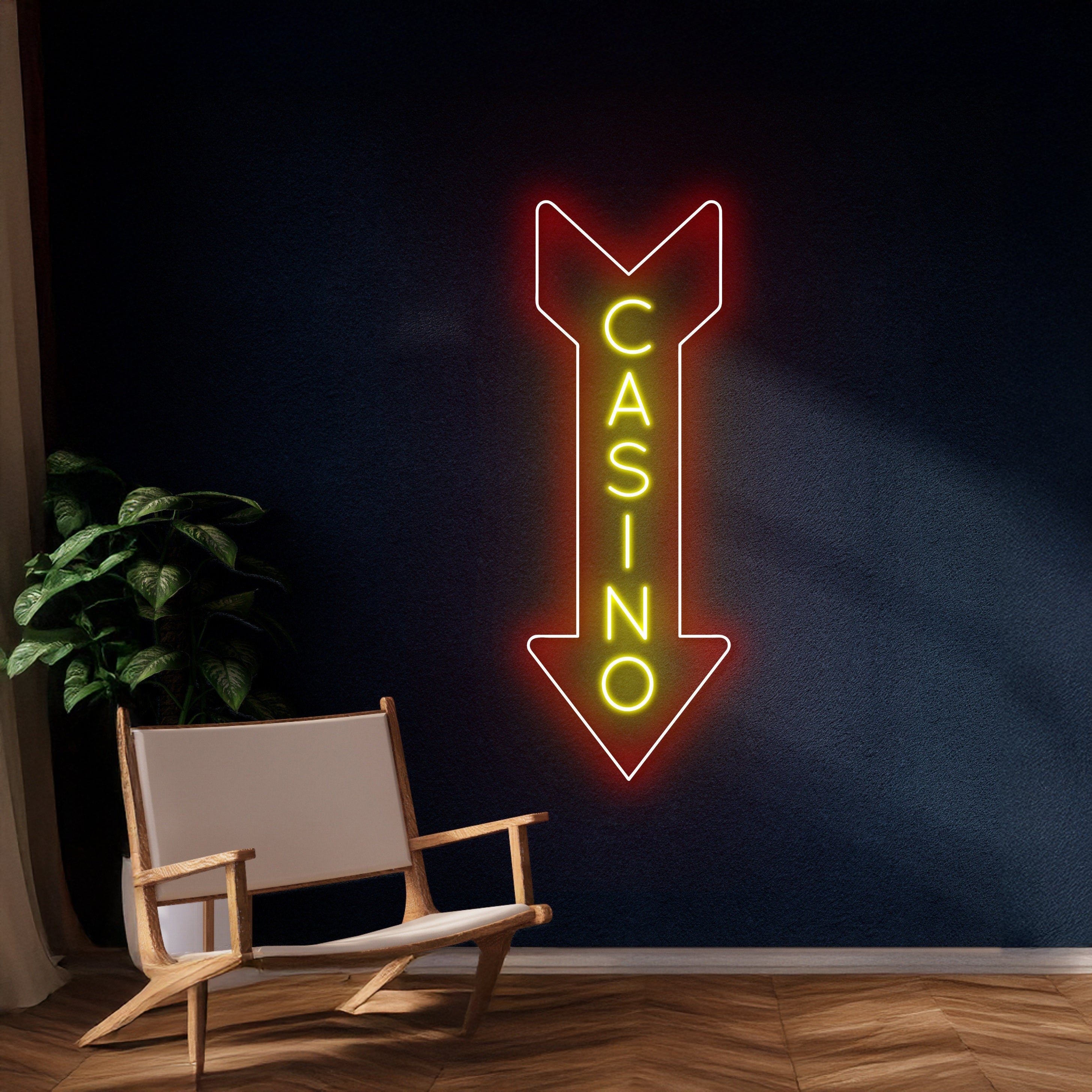 Casino Arrow Down Neon Sign | Shineneon