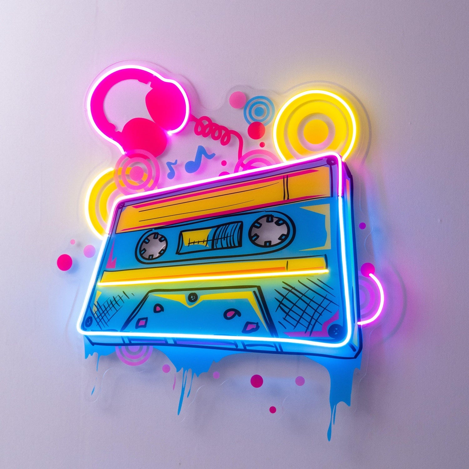 Cassette Color Uv Printed Led Neon Sign Light Pop Art | Shineneon