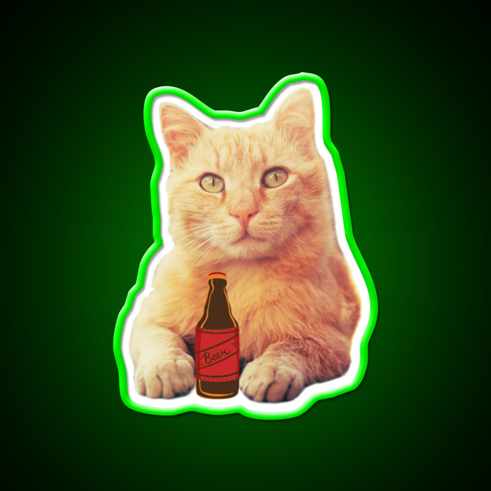 Cat And Beer Bar Decor Led Neon Sign Rgb Color - LED neon sign view 8