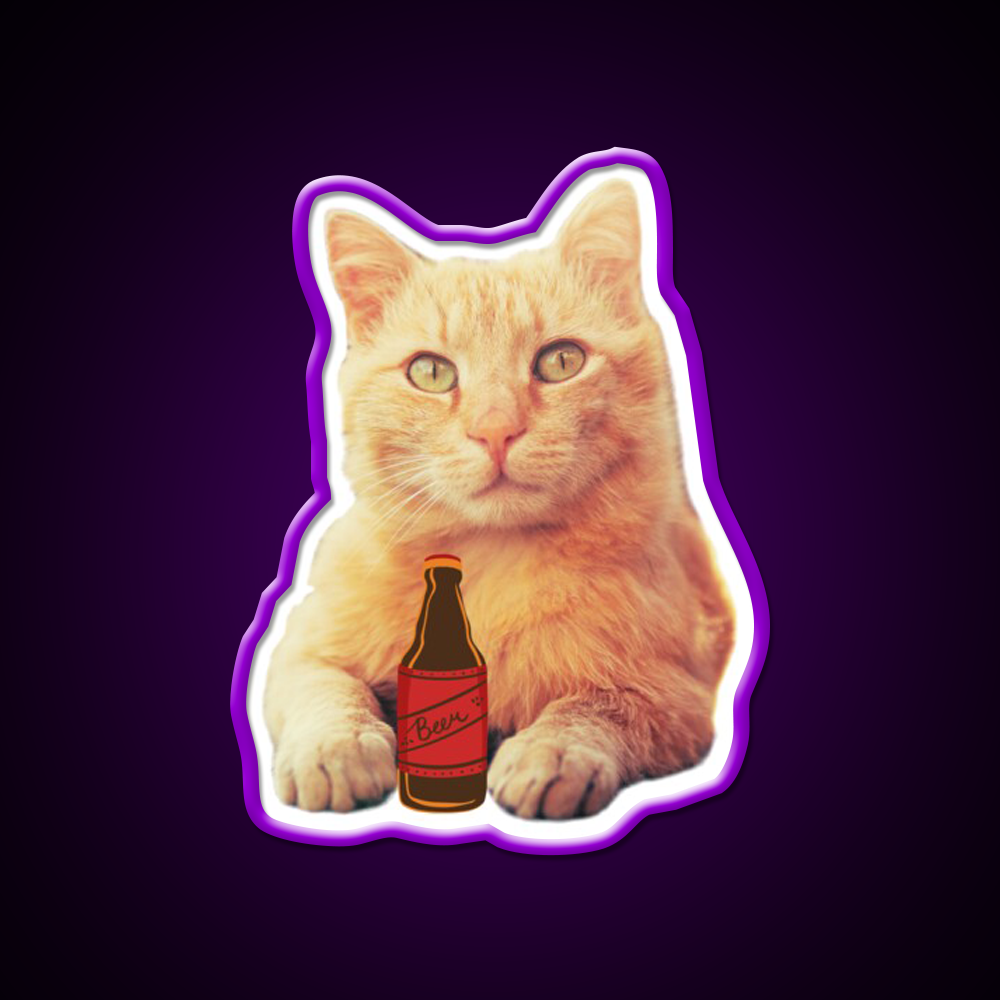 Cat And Beer Bar Decor Led Neon Sign Rgb Color - LED neon sign view 9