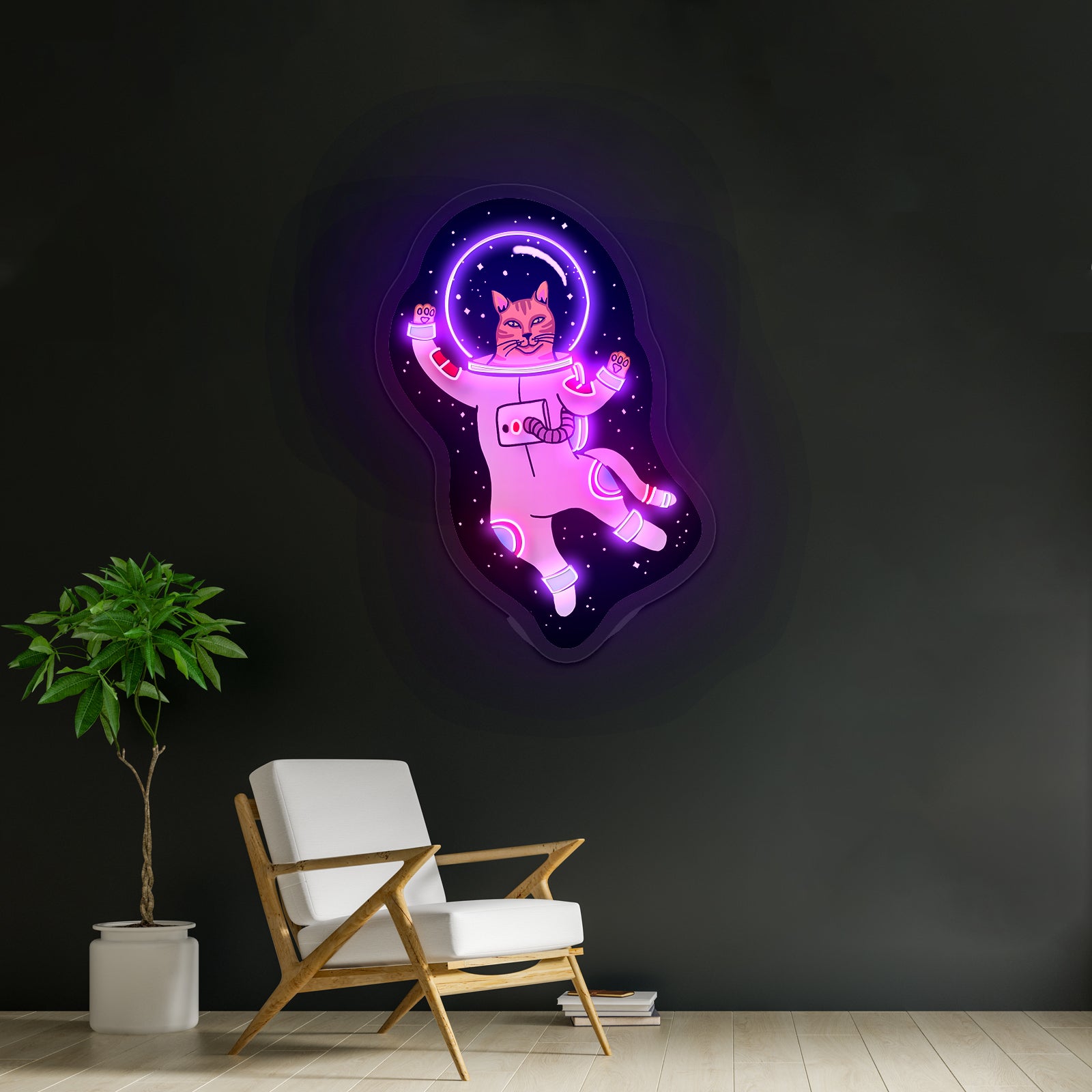 Cat Astronaut Funny Neon Signs