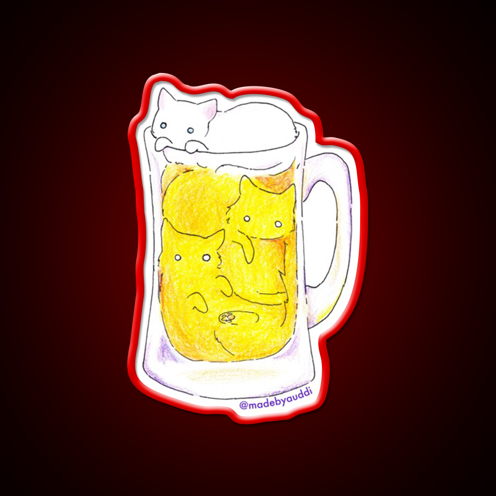 Cat Beer Cat Beer Bar Decor Led Neon Sign Rgb Color - LED neon sign view 10