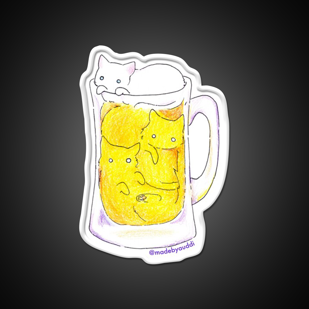 Cat Beer Cat Beer Bar Decor Led Neon Sign Rgb Color - LED neon sign view 11