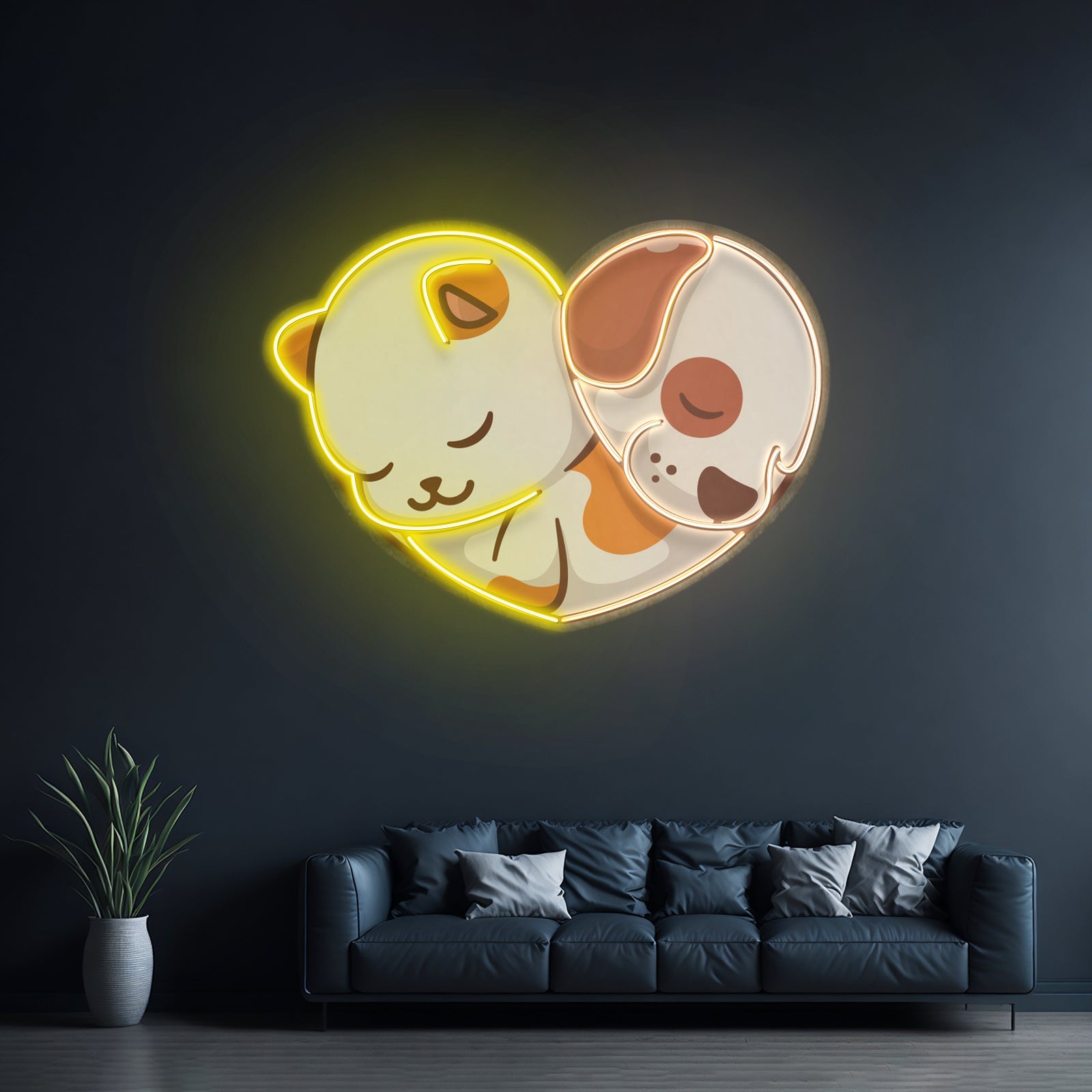 Cat Knocking Over Coffee Neon Signs