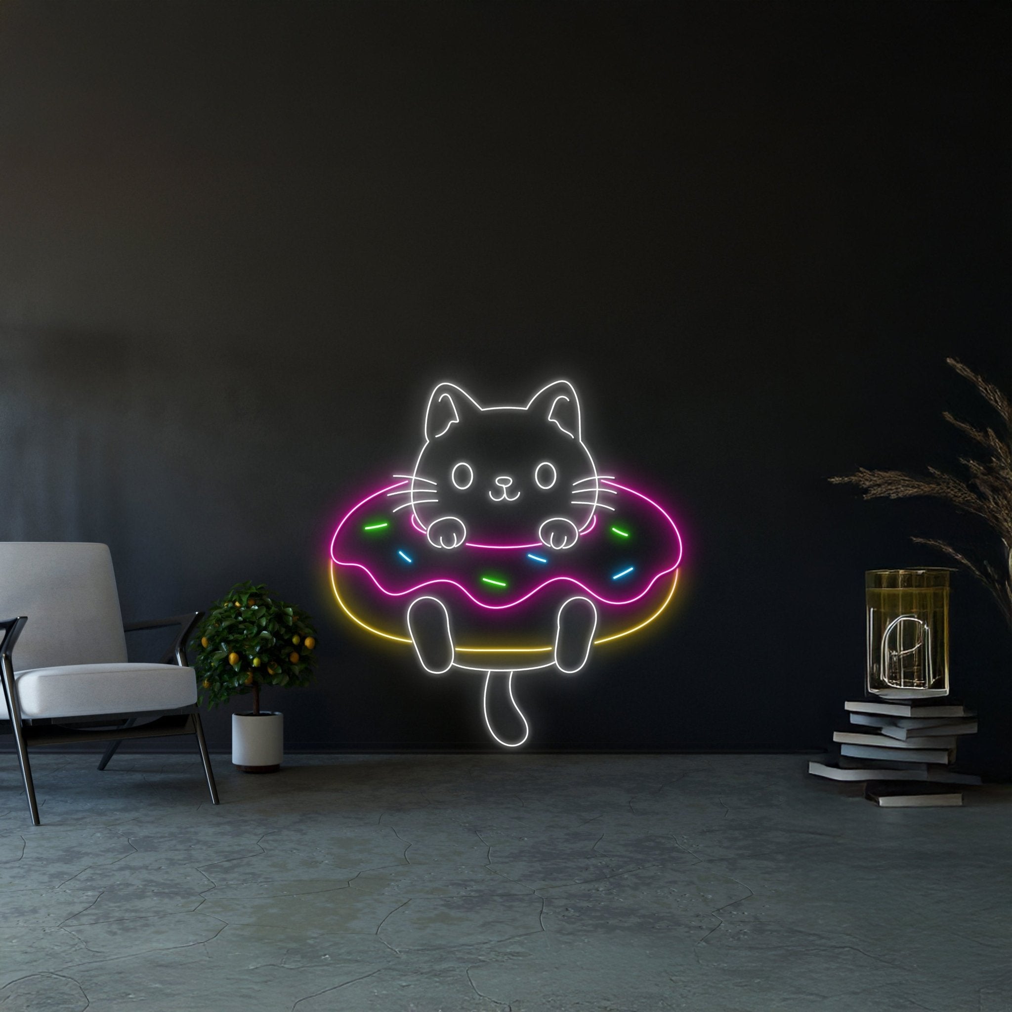 Cat Donut Led Sign - Shineneon
