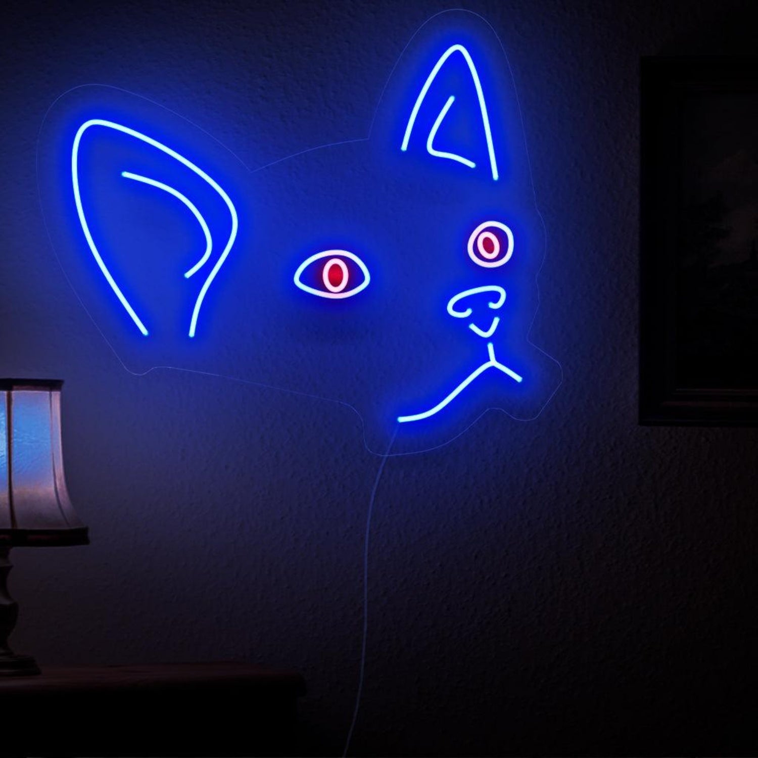 Cat Face Blue Red Led Neon Sign For Home Cafe Pet Decor | Shineneon