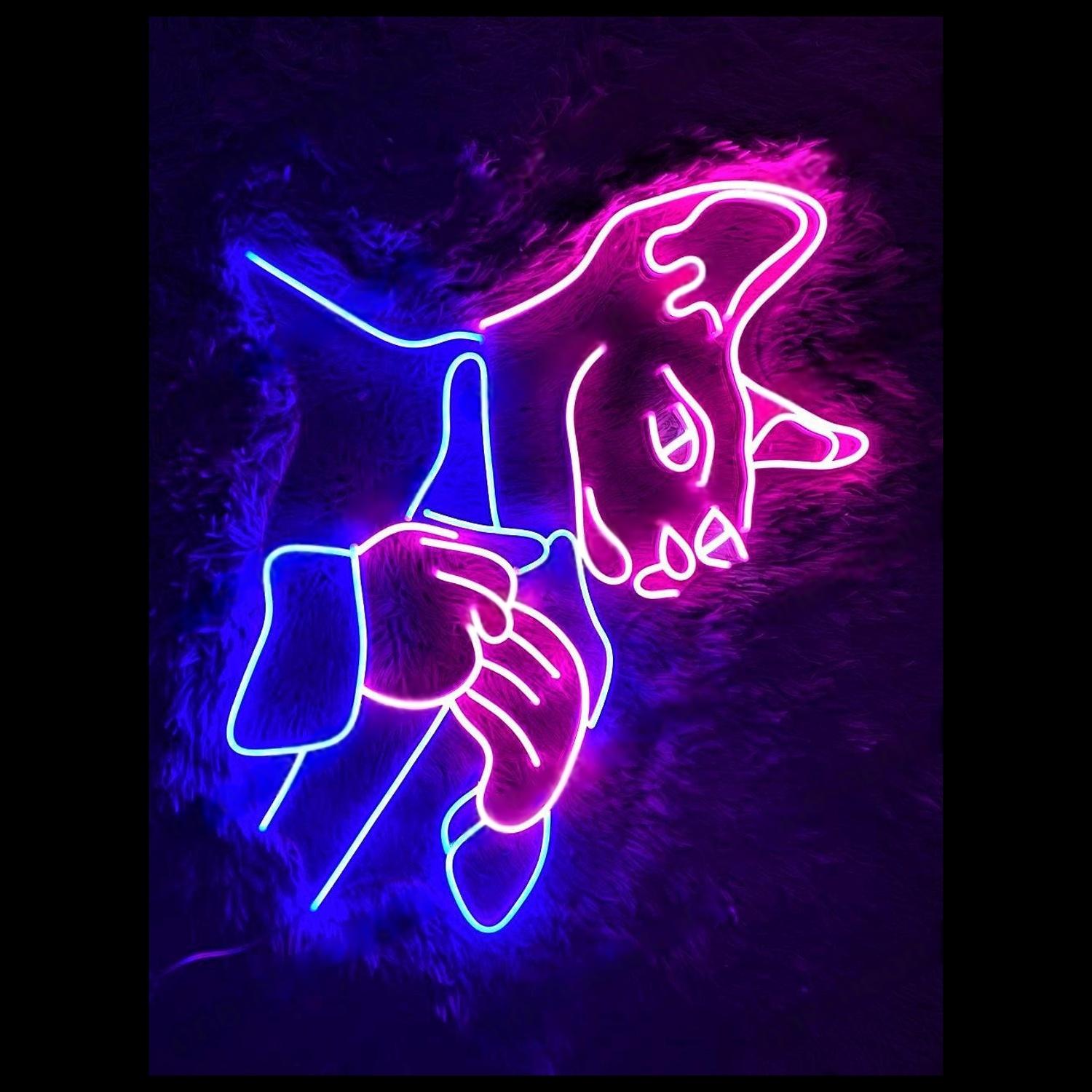 Cat God Red-White Playful Led Neon Sign For Indoor Home Bar Cafe | Shineneon