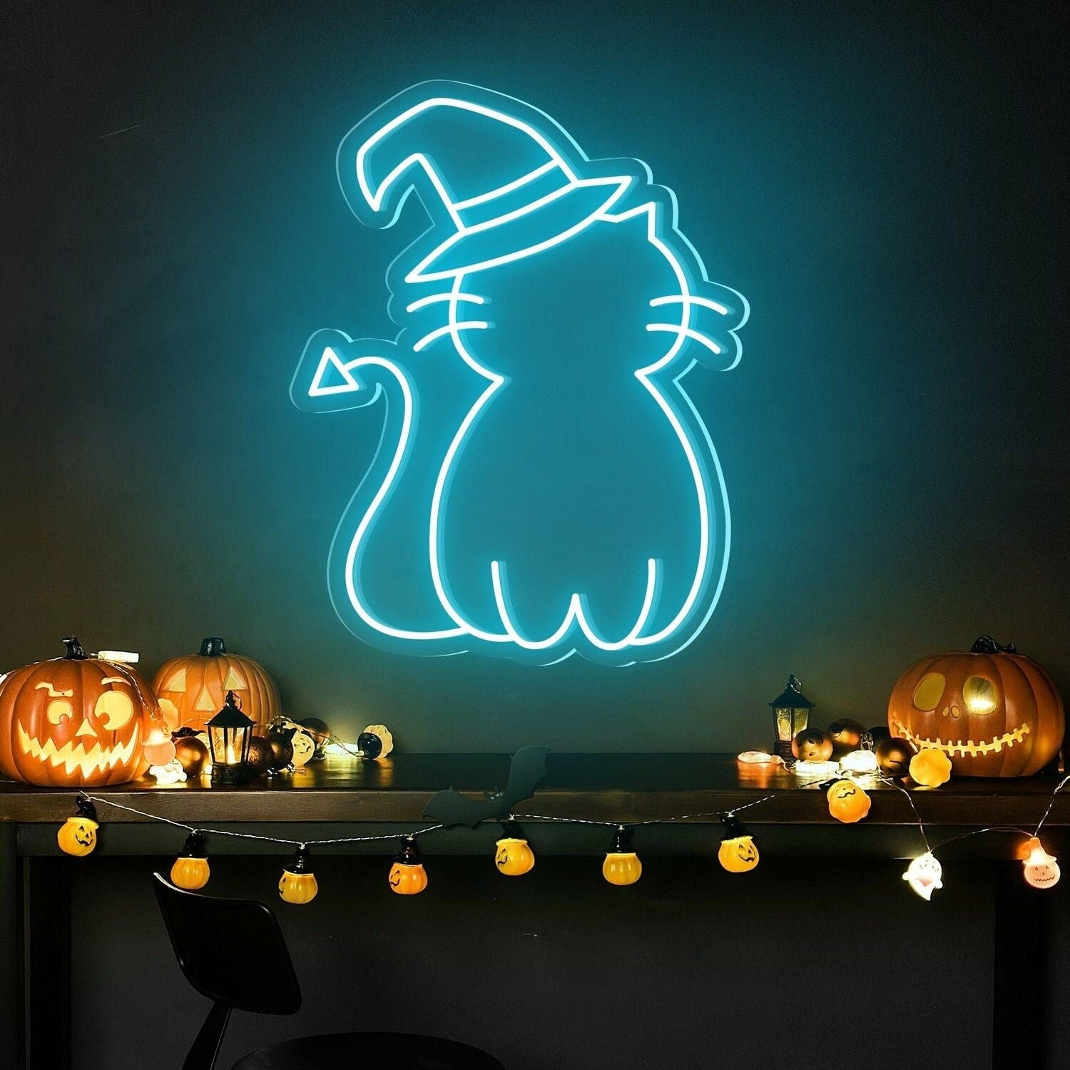 Cat Hat Cute Halloween Led Neon Sign - Shineneon