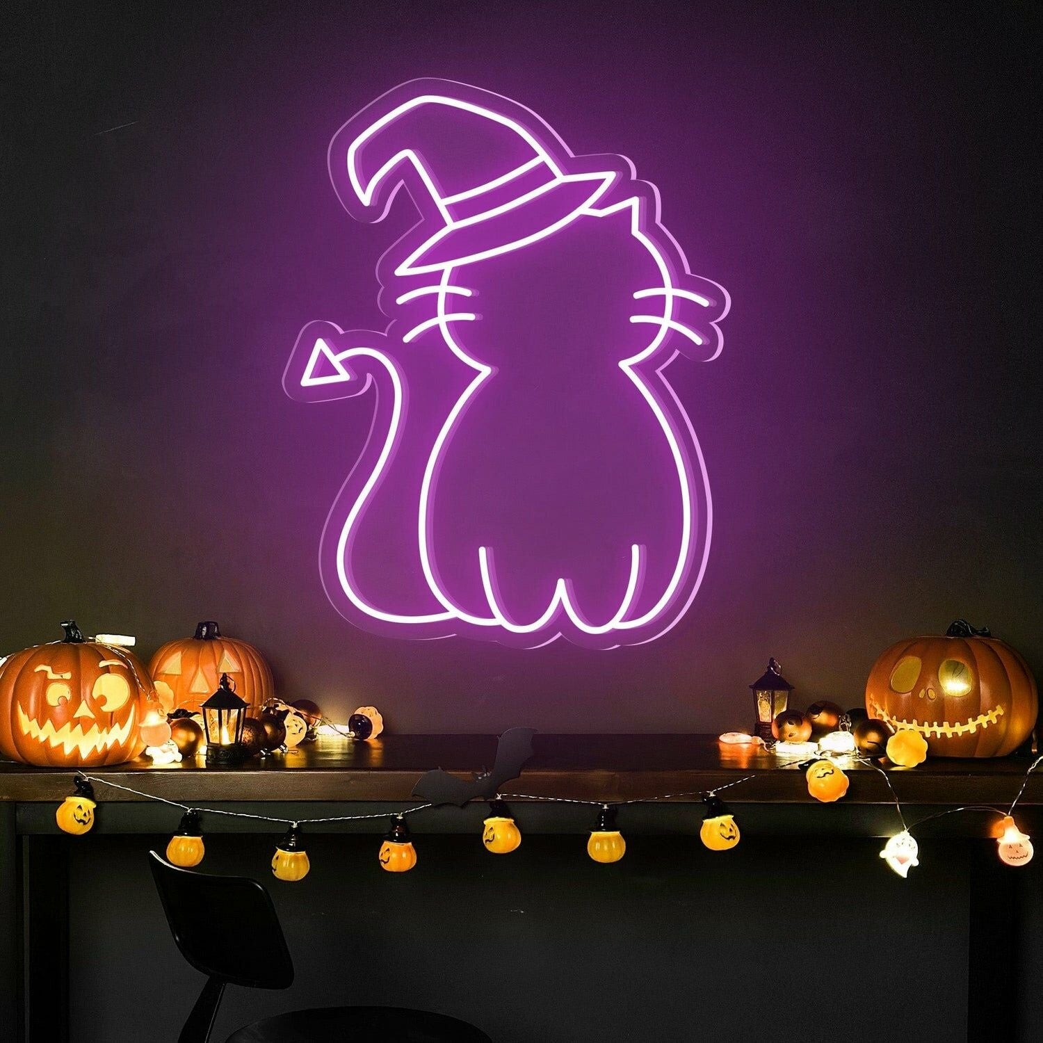 Cat Hat Cute Halloween Led Neon Sign | Shineneon