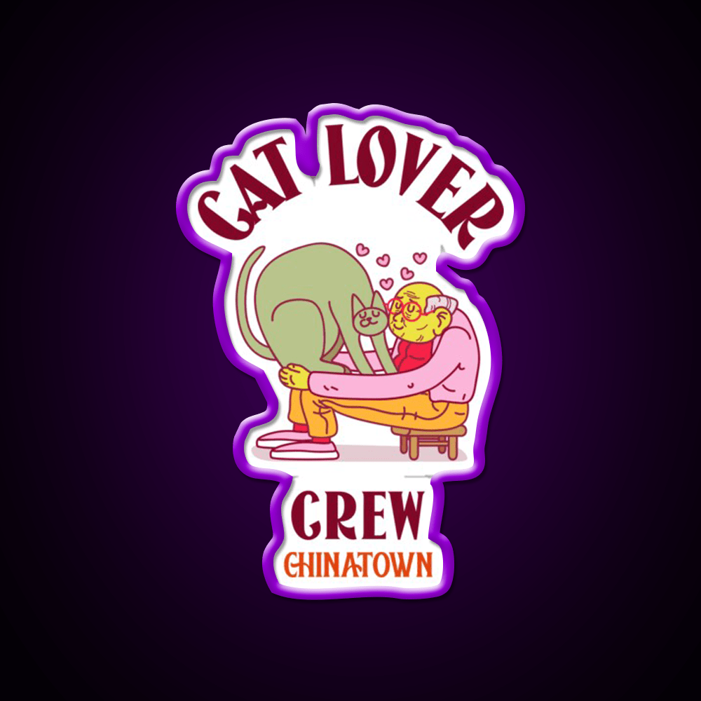 Cat Lover Crew Chinatown Asian Cultural Led Neon Sign Rgb Color - Shineneon