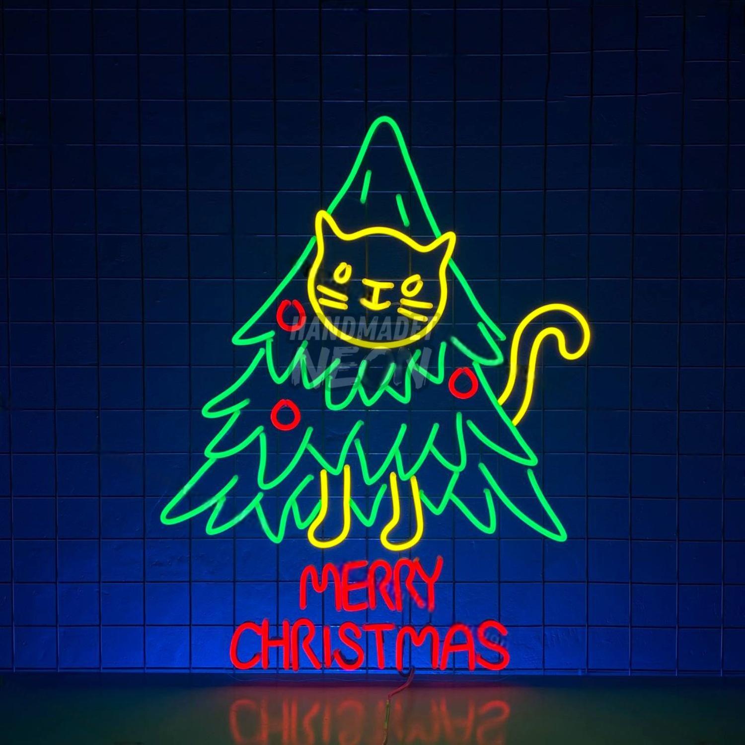 Cat Pine Tree Led Neon Sign | Shineneon