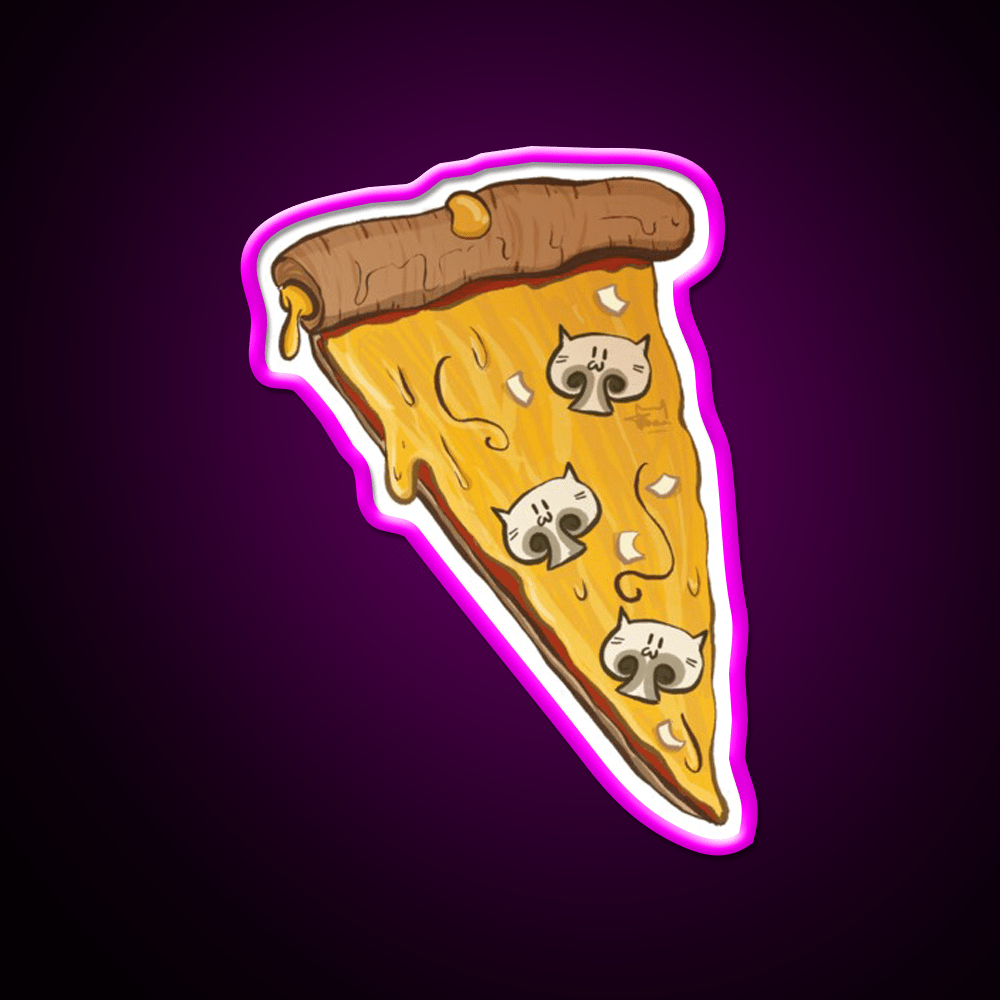 Cat Pizza Fast Food Led Neon Sign For Burger Place Rgb Color - Shineneon
