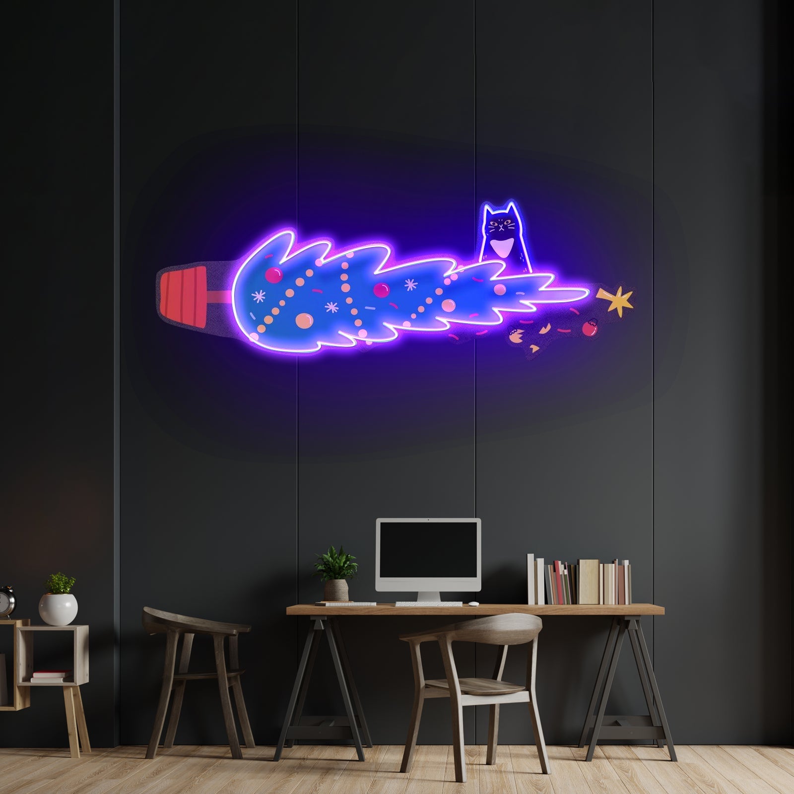 Cat Proof Christmas Tree Neon Sign Artwork For Sale - Shineneon