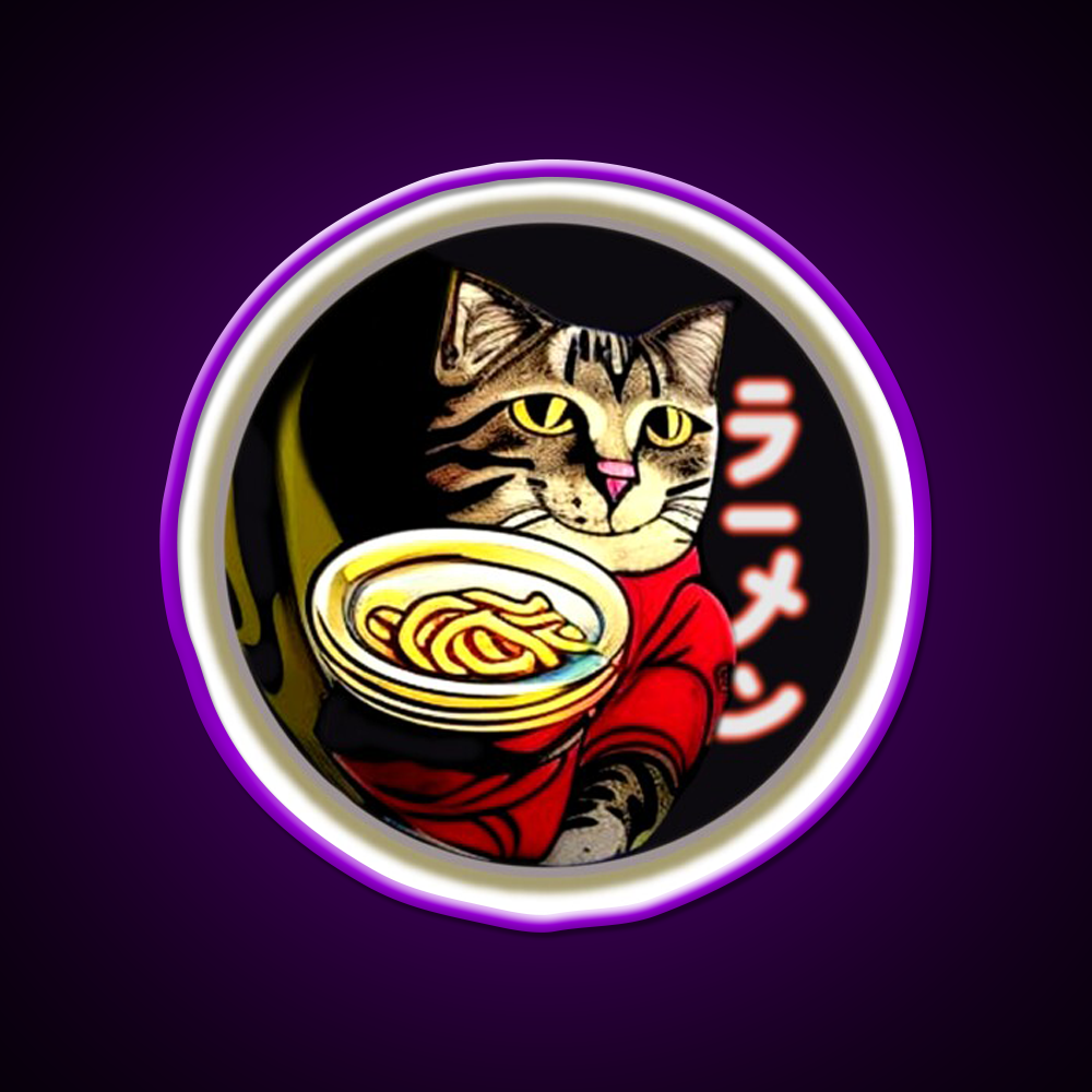 Cat Ramen Asian Cultural Led Neon Sign Rgb Color - LED neon sign view 9