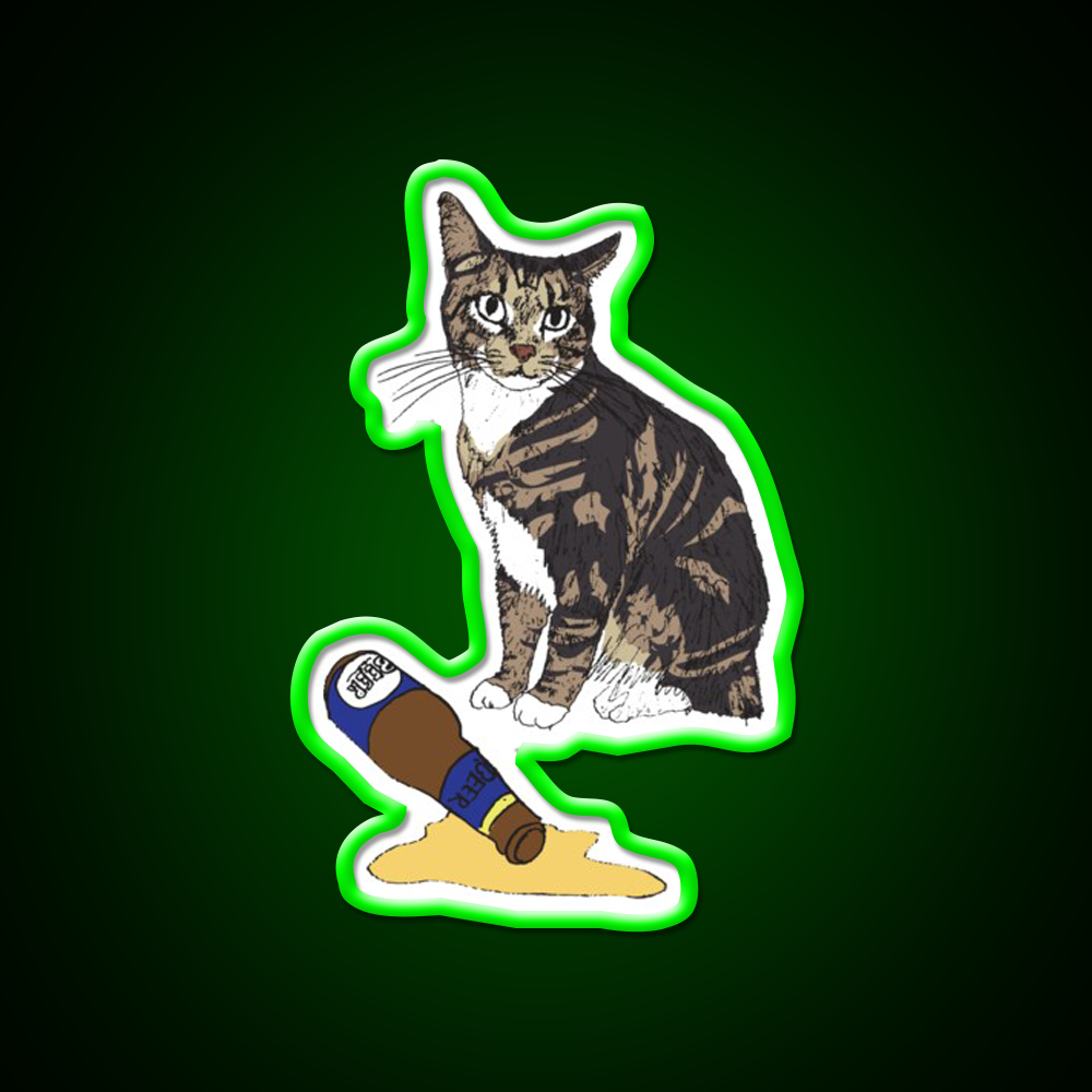 Cat Spilled Beer Bar Decor Led Neon Sign Rgb Color - LED neon sign view 8