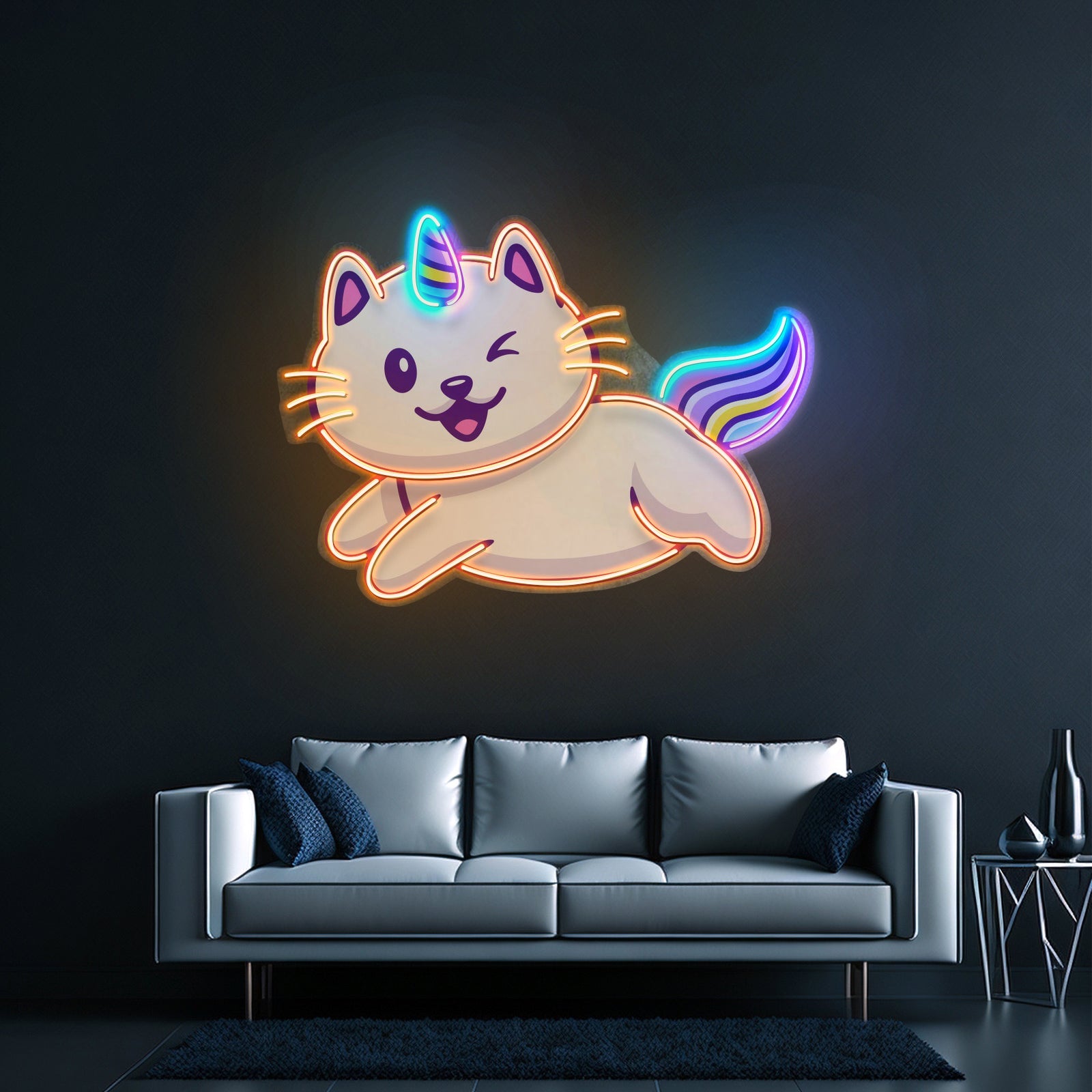 Cat Unicorn Flying Led Neon Sign Light Custom Led Signs - Shineneon