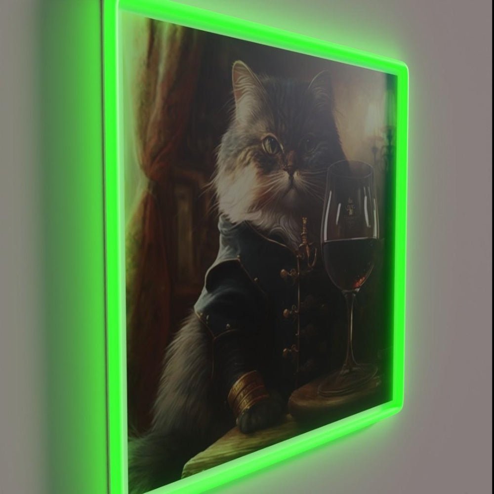 Cat Wine Lover Sommelier Wine Enthusiast Rgb Led Neon Sign - Shineneon
