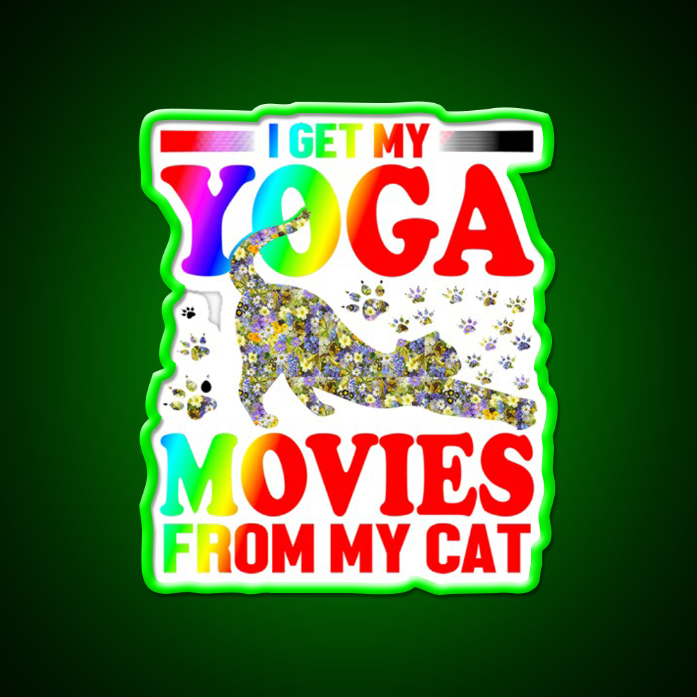 Cat Yoga Art Yoga Led Neon Sign For Wellness Space Rgb Color