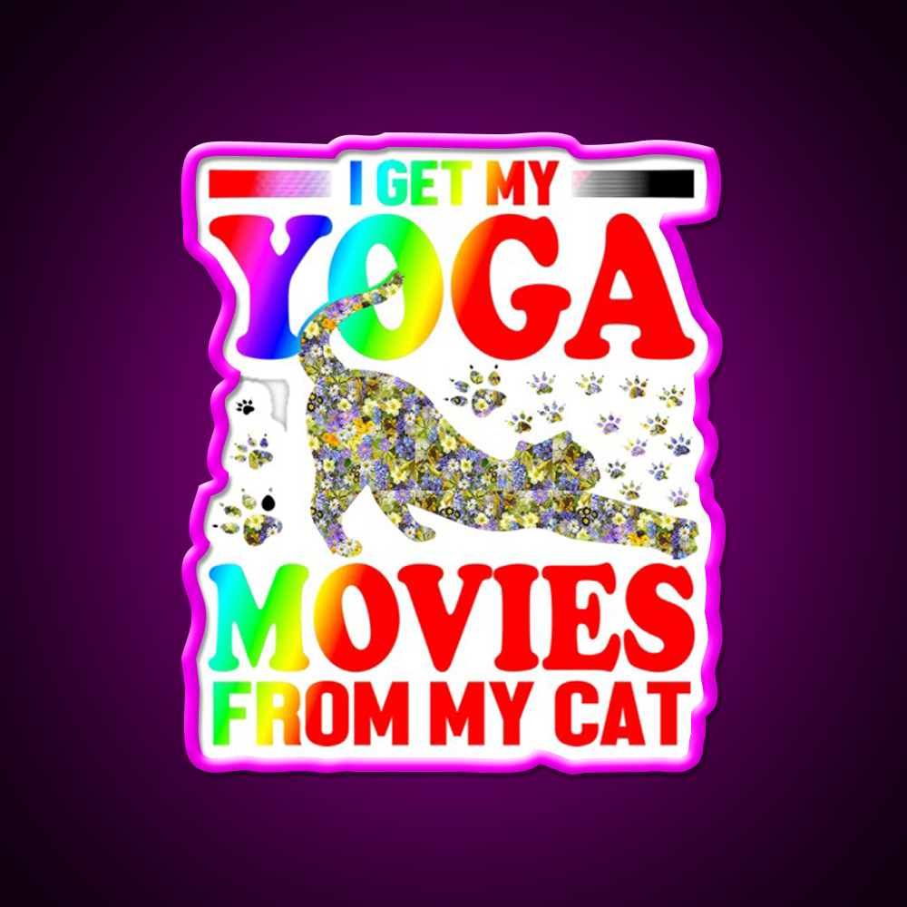 Cat Yoga Art Yoga Led Neon Sign For Wellness Space Rgb Color