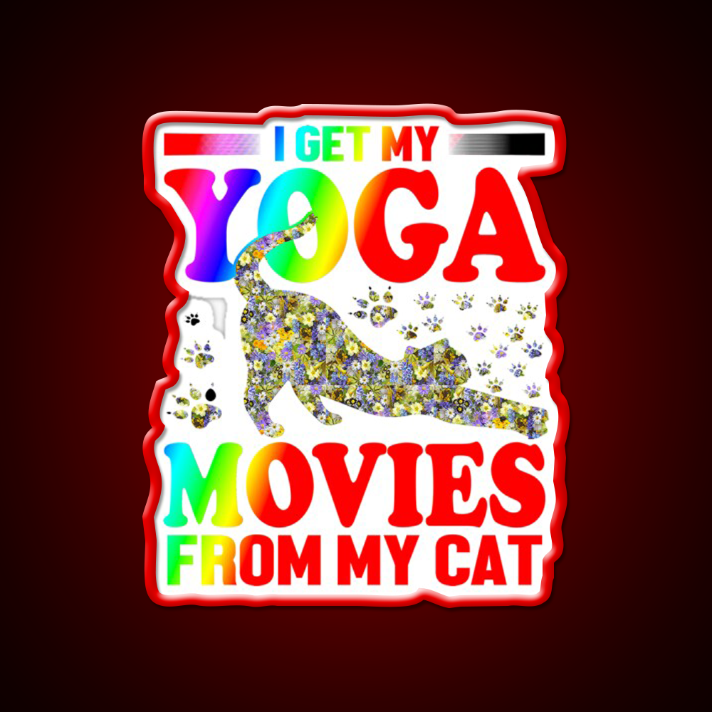Cat Yoga Art Yoga Led Neon Sign For Wellness Space Rgb Color